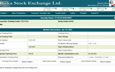 ডিএসইতে নতুন ট্রেজারি বন্ডের লেনদেন শুরু