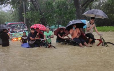 কক্সবাজারে বর্ষণ-ঢলে ৯০ গ্রাম প্লাবিত, দুই লাখ মানুষ পানিবন্দি