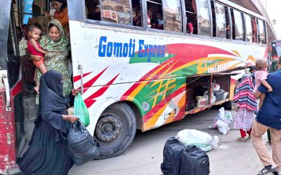 যাত্রাবাড়ী ও সায়েদাবাদে ঢাকামুখী মানুষের চাপ