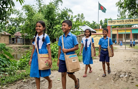 শিক্ষার্থীদের মাঝে পাটের তৈরি ব্যাগ ও স্কুল ড্রেস বিতরণ করবে সরকার