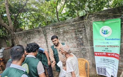 রাজধানীতে অসহায়- দুঃস্থদের মাজে গোশত বিতরণ