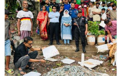 নরসিংদীতে চিংড়িতে জেলি পুশ: পাইকারি ব্যবসায়ীকে অর্থদণ্ড, ১২৩ কেজি মাছ ধ্বংস