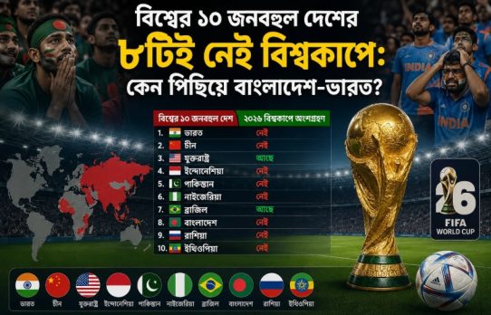 বিশ্বের ১০ জনবহুল দেশের ৮টিই নেই বিশ্বকাপে