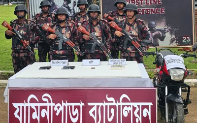 মাটিরাঙ্গায় বিজিবির অভিযানে অস্ত্র ও ৫ কোটি টাকার মাদক উদ্ধার