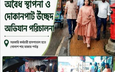 সরকারি কর্মচারী হাসপাতাল থেকে গোলাপ শাহ মাজার পর্যন্ত উচ্ছেদ অভিযান, বিচ্ছিন্ন অবৈধ বিদ্যুৎ সংযোগ