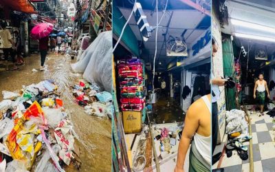 ভারী বৃষ্টি ও জোয়ারে রিয়াজউদ্দিন বাজারে কোটি টাকার ক্ষয়ক্ষতি